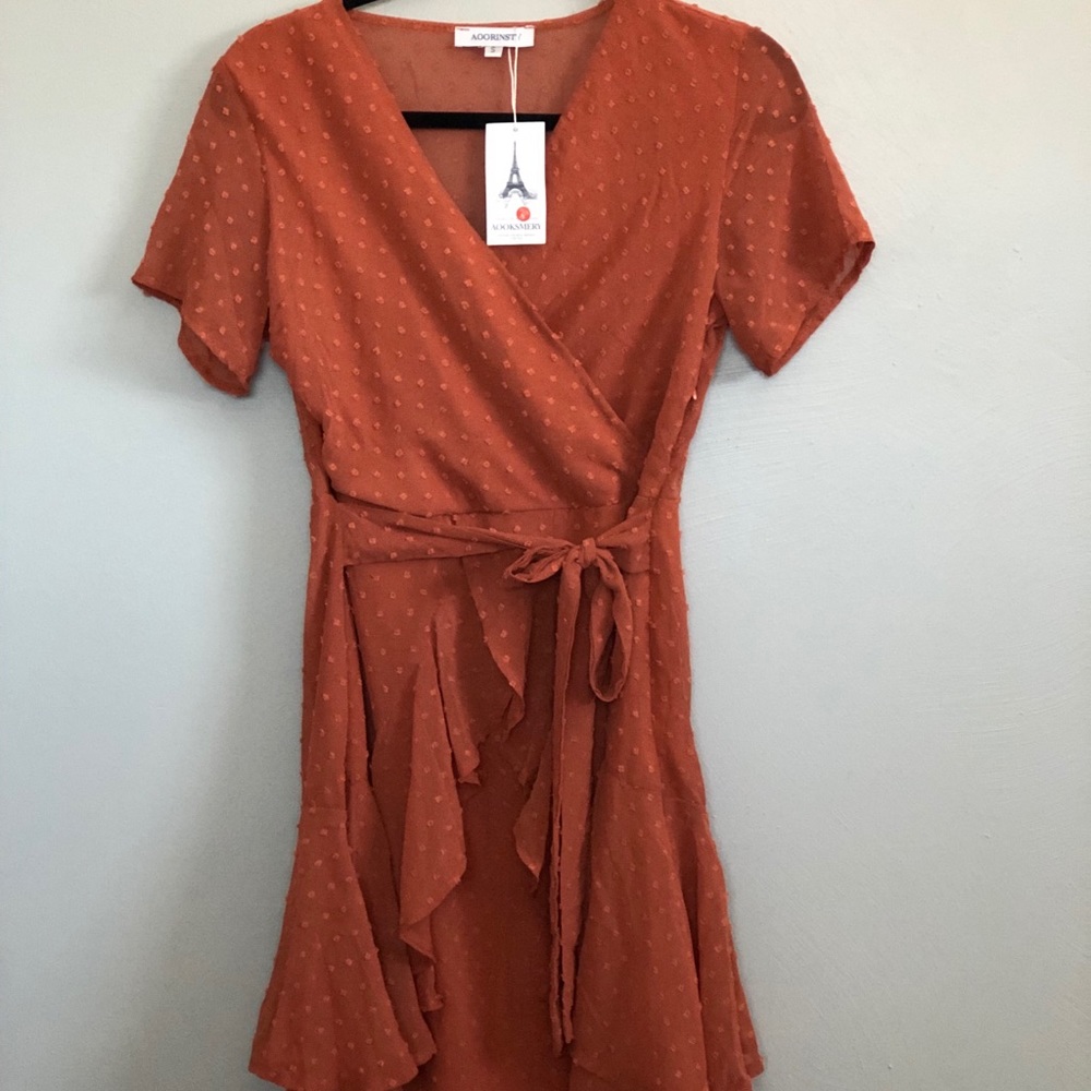 Short sleeved wrap dress